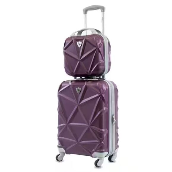 AMKA Gem 2-Piece Carry-On Spinner Cosmetic Suitcase Luggage vanity travel bag - Picture 1 of 16